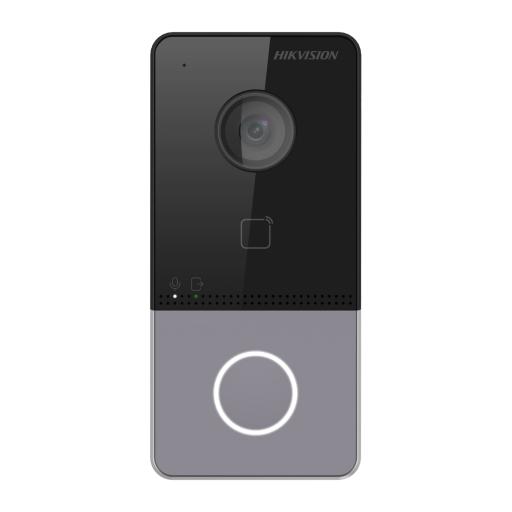 [HIKVISIONDIGITALTECHNOLOGY_DS-KV6113-WPE1(B)] Hikvision Digital Technology Videoportero IP 2 MP / PoE Estandar / IP65  / Apertura desde Hik-connect / Soporta 1 Departamento y Hasta 6 Monitores / Soporta Tarjetas Mifare / 1 Salida Relay