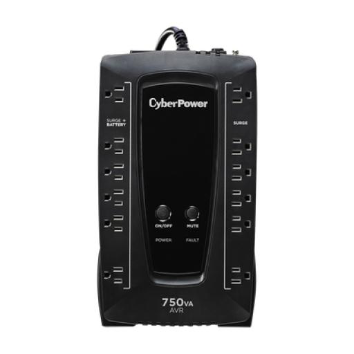 [CYBERPOWER_AVRG750U] CyberPower UPS de 750 VA/450 W, Topología Línea Interactiva, Entrada 120 Vca NEMA 5-15P, Tipo Gabinete Compacto, Con 12 Tomas NEMA 5-15R