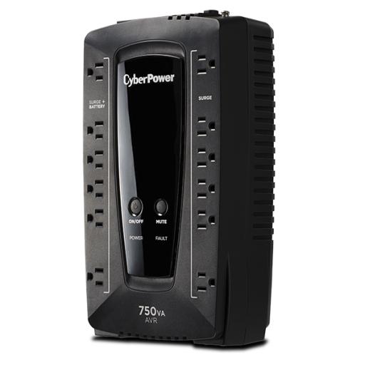 [CYBERPOWER_AVRG750U] CyberPower UPS de 750 VA/450 W, Topología Línea Interactiva, Entrada 120 Vca NEMA 5-15P, Tipo Gabinete Compacto, Con 12 Tomas NEMA 5-15R