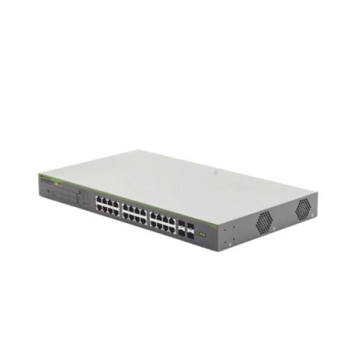 [ALLIEDTELESIS_AT-GS950-28PS-V2-10] Allied Telesis Switch PoE+ Gigabit WebSmart de 24 puertos 10/100/1000 Mbps + 4 puertos SFP Gigabit, 185 W, Version 2