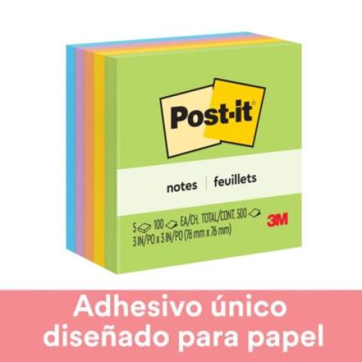 [3M_654-5UC] 3M Notas 3M Post-It Ultra 7.6X7.6 C/5 Blocks 100Hjs C/U