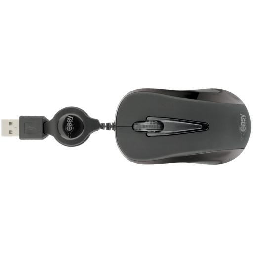 [PERFECTCHOICE_EL-993346] Perfect Choice Mini Mouse Easy Line Óptico Retráctil Alámbrico 1000dpi Color Negro