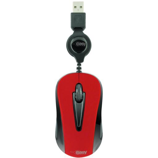 [PERFECTCHOICE_EL-993353] Perfect Choice Mini Mouse Perfect Choice Easy Line Alámbrico Óptico Retráctil 1000 dpi Color Rojo