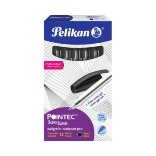 [PELIKAN_962712] Pelikan Bolígrafo Pelikan Pointec Punto Mediano 0.7mm Color Negro C/12 Pzas