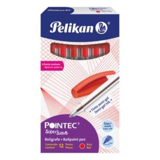 [PELIKAN_962720] Pelikan BOLIGRAFO PELIKAN POINTEC ROJO 0.7 MM C/12