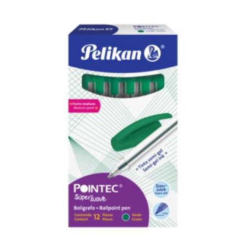 [PELIKAN_962738] Pelikan Bolígrafo Pelikan Pointec Punto Mediano 0.7mm Color Verde C/12 Pzas