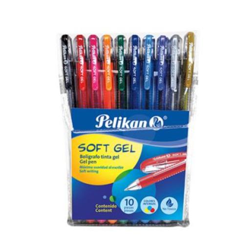 [PELIKAN_30400640] Pelikan BOLIGRAFO PELIKAN GEL SOFT 0.5MM COLORES SURTIDOS C/10