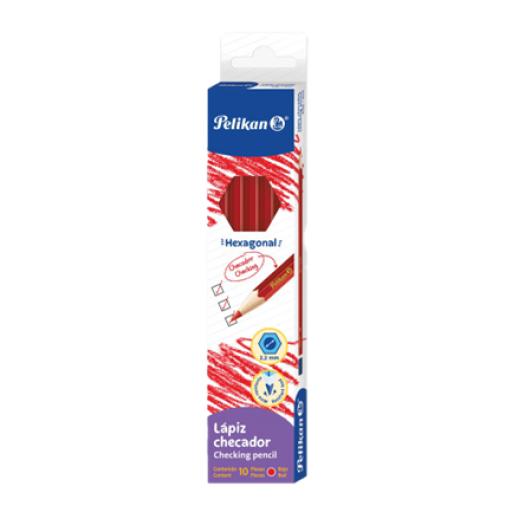 [PELIKAN_30330313] Pelikan LAPIZ PELIKAN CHECADOR ROJO CARMIN C/10