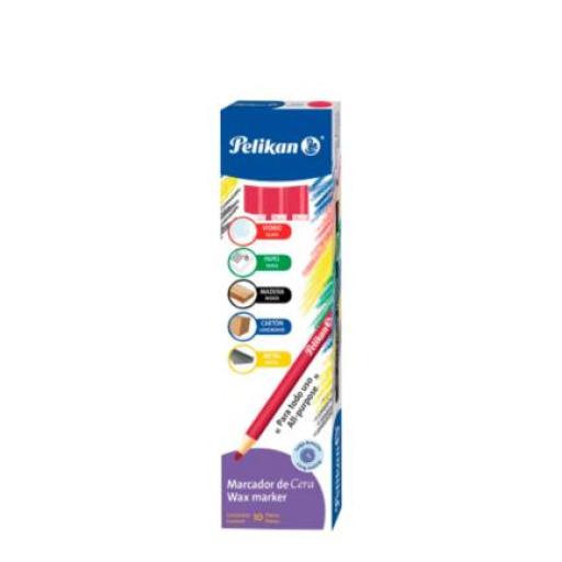 [PELIKAN_50800103] Pelikan MARCADOR CERA PELIKAN ROJO C/10