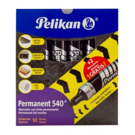 [PELIKAN_30260017] Pelikan Marcador Pelikan Permanente 540 Color Negro C/10 Pzas