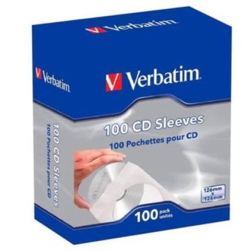 [VERBATIM_49976] Verbatim Sobres de Papel Verbatim C/Ventana Transparente para CD/DVD C/100