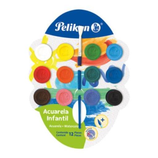 [PELIKAN_7501215] Pelikan PINTURAS ACUARELA INFANTIL PELIKAN C/12 COLORES