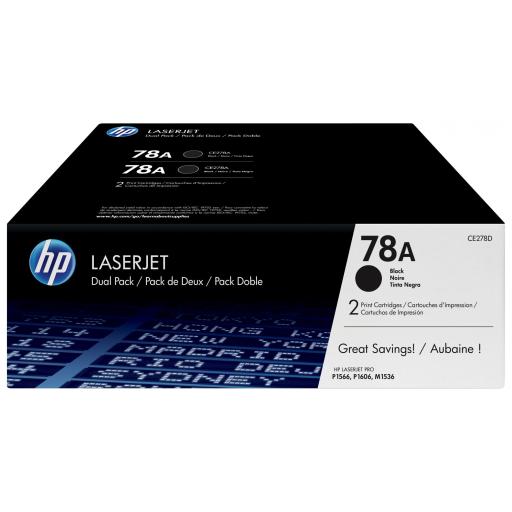 [HP_CE278AD] Tóner HP 78A Paquete Doble Negro Original, 2 x 2100 Páginas