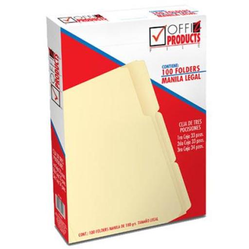 [OFFIZ_PY1095] OFFIZ  FOLDER OFFIZ MANILA LEGAL 3 POCISIONES C/100