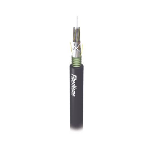 [FIBERHOME_GYFS-24C/M] FiberHome Cable de Fibra Óptica para Exterior G.652D, Armada, Monomodo de 24 Hilos, Loose Tube, Color Negro, Precio por metro