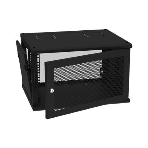 [LINKEDPROBYEPCOM_SR-19-06-GFP-SVB] LINKEDPRO BY EPCOM Gabinete de Pared Fijo, Puerta Perforada, Rack 19" de 6 UR (600 x 355 x 523 mm)(An x Al x Prof.) Color Negro