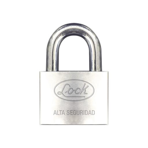 [LOCK_SYS-LCA-C60] LOCK Candado de hierro alta seguridad con llave de disco/ Acabado Cromado/ Llaves Abloy/ Medida de Horquilla 50 mm.