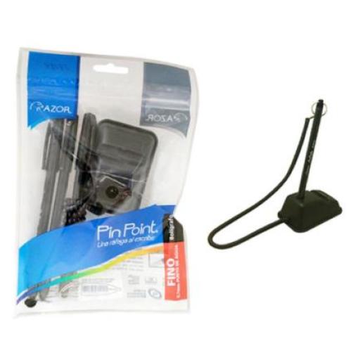 [AZOR_6806N] Azor Boligrafo Azor Pin Point Holder Redondo 0.7 mm Color Negro C/3