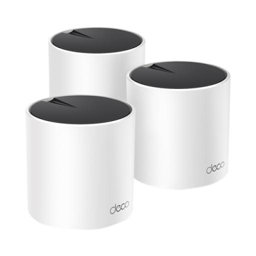 [TPLINK_DECOX55-3PACK] TPLINK Kit 3 Routers Inalámbricos MESH Interior para Hogar / Doble Banda Wi-Fi 6 AX3000 Mbps / 3 Puerto Gigabit WAN/LAN / 2 Antenas Internas / Administración Mediante la App Deco (iOS, Android) / Protección HomeShield