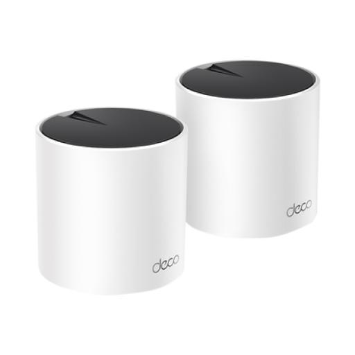 [TPLINK_DECOX55-2PACK] TPLINK Kit 2 Routers Inalámbricos MESH Interior para Hogar / Doble Banda Wi-Fi 6 AX3000 Mbps / 3 Puerto Gigabit WAN/LAN / 2 Antenas Internas / Administración Mediante la App Deco (iOS, Android) / Protección HomeShield