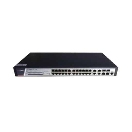 [HIKVISIONDIGITALTECHNOLOGY_DS-3E2528P(B)] Hikvision Digital Technology Switch Gigabit PoE+ / Administrable / 24 puertos 10/100/1000 Mbps PoE+ / 4 puertos 10/100/1000 Mbps + 4 puertos SFP de Uplink / 370 W / Soporta IGMP