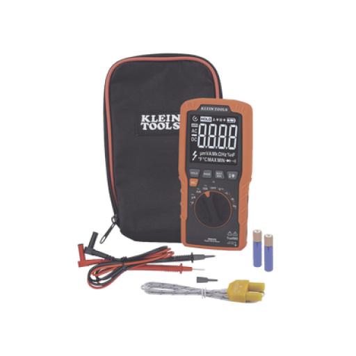 [KLEINTOOLS_MM450] Klein Tools Multímetro Digital Esbelto de Rango Automático con TRMS 600V y Medición de Temperatura