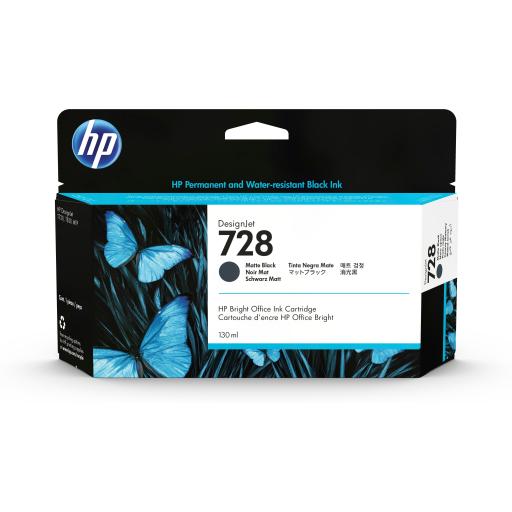 [HP_3WX25A] HP Tinta HP DesignJet 728 LF 130ml Color Negro Mate