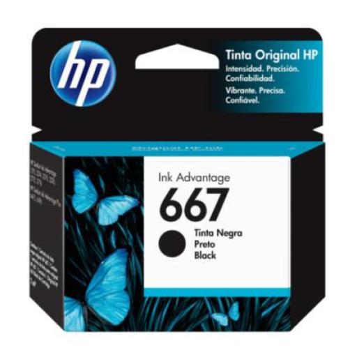 [HP_3YM79AL] Cartucho HP 667 Negro Original, 120 Páginas
