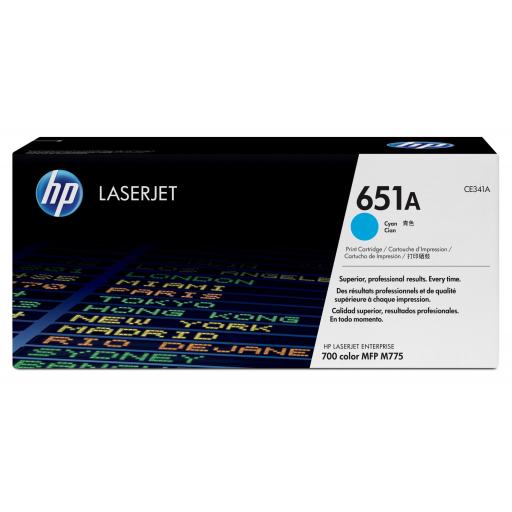 [HP_CE341A] Tóner HP 651A Cian Original, 16.000 Páginas
