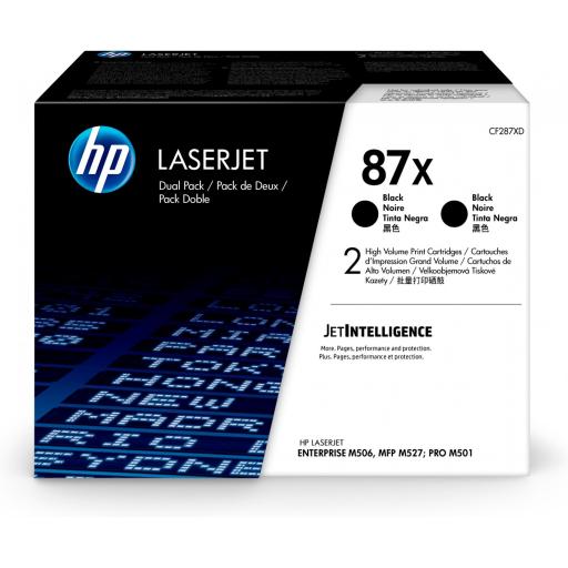 [HP_CF287XD] Tóner HP 87X Negro Original, 18.000 Páginas, 2 Piezas