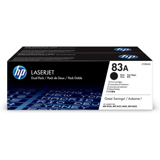 [HP_CF283AD] Tóner HP 83A Paquete Doble Negro Original, 2x 1500 Páginas