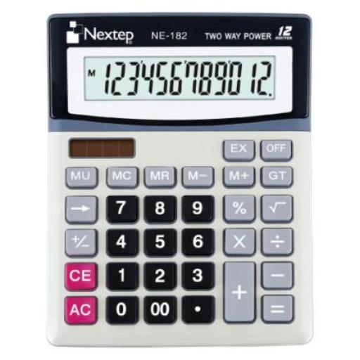 [NEXTEP_NE-182] Nextep Calculadora Nextep 12 Dígitos Escritorio Bateria/Solar