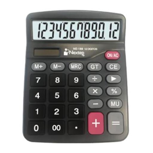 [NEXTEP_NE-189] Nextep Calculadora Nextep 12 Dígitos Pantalla Grande Escritorio Batería/Solar