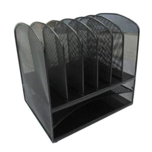 [NEXTEP_NE-163A] Nextep Organizador Nextep de Archivos Malla Metálica 6 Ranuras/Bandeja Doble