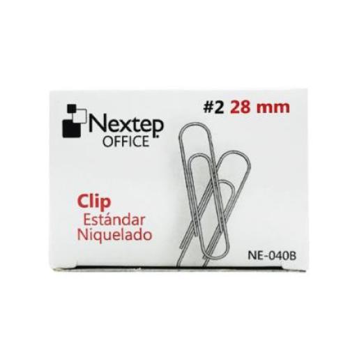 [NEXTEP_NE-040B] Nextep Clip Estándar Nextep Niquelado #2 28mm C/10 100 Clips c/u