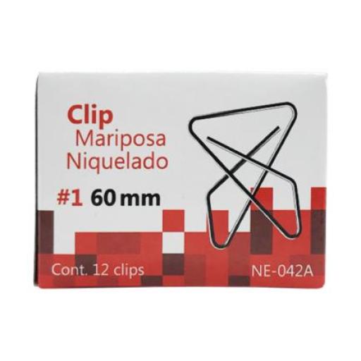 [NEXTEP_NE-042A] Nextep Clip Mariposa Nextep Niquelado #1 60mm 12 Clips