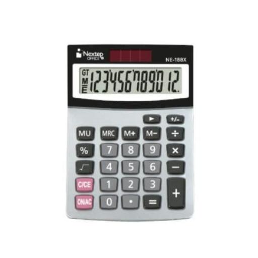 [NEXTEP_NE-188X] Nextep Calculadora Nextep 12 Dígitos Cubierta Metálica Semi Escritorio Solar/Bateria