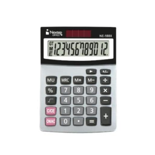 [NEXTEP_NE-188X] Nextep Calculadora Nextep 12 Dígitos Cubierta Metálica Semi Escritorio Solar/Bateria