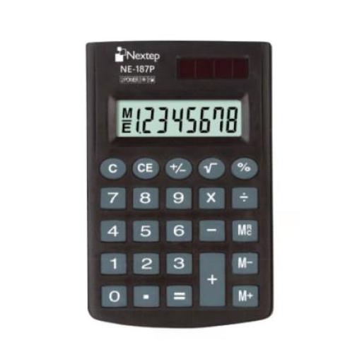 [NEXTEP_NE-187P] Nextep Calculadora Nextep 8 Digitos de Bolsillo con Cartera Solar/Bateria