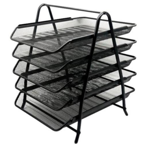 [NEXTEP_NE-162GN] Nextep Charola Organizadora Nextep Malla Metalica de 5 Niveles Negro Tipo Oficio