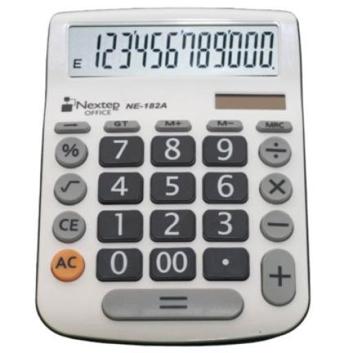 [NEXTEP_NE-182A] Nextep Calculadora Nextep 12 Dígitos Escritorio Teclas Grandes Solar/Batería