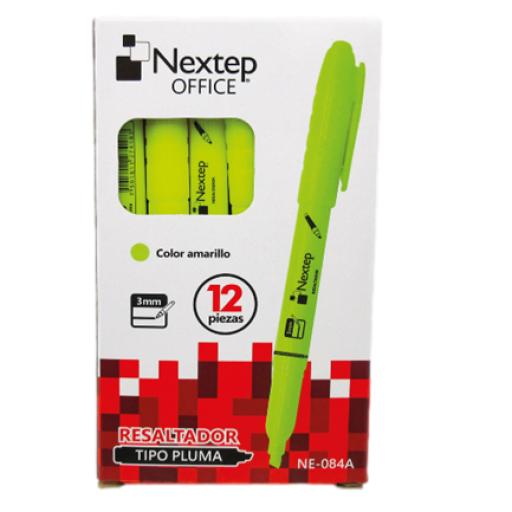 [NEXTEP_NE-084A] Nextep Marcador Nextep Resaltador Tipo Pluma Color Amarillo C/12 Pzas