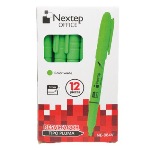 [NEXTEP_NE-084V] Nextep Marcador Nextep Resaltador Tipo Pluma Color Verde C/12 Pzas