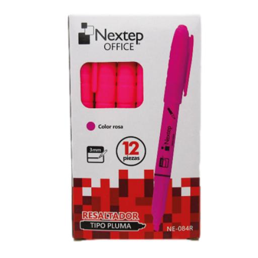 [NEXTEP_NE-084R] Nextep Marcador Nextep Resaltador Tipo Pluma Color Rosa C/12 Pzas