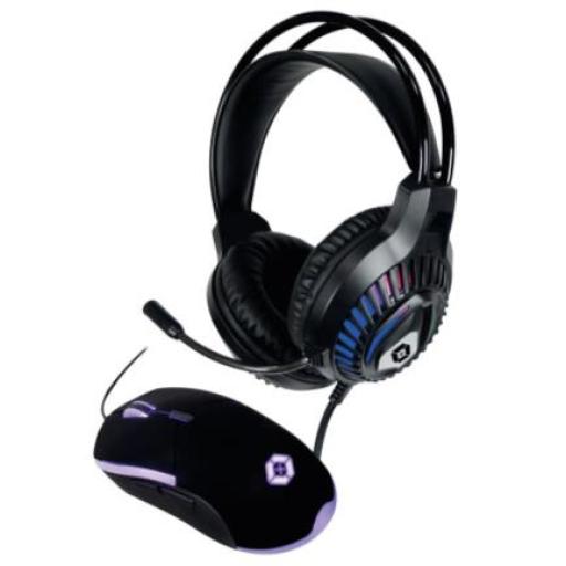 [PERFECTCHOICE_V-930648] Perfect Choice Kit Gamer Vortred Raito 2 en 1 Alámbrico Diadema+Mouse Color Negro