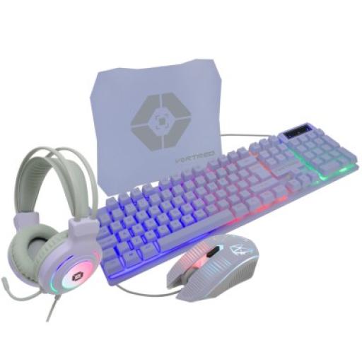 [PERFECTCHOICE_V-930662] Perfect Choice Kit Gamer Vortred Berry 4 en 1 Alámbrico Diadema+Mouse+Teclado+Mouse Pad Color Lila