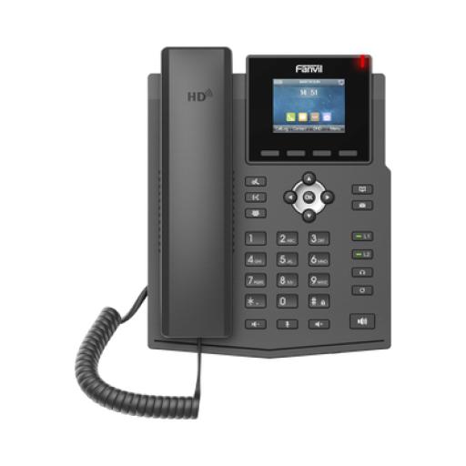 [FANVIL_X3SPPRO] Fanvil Teléfono IP empresarial para 4 líneas SIP con pantalla LCD de 2.4 pulgadas a color, Opus y conferencia de 6 participantes, PoE.