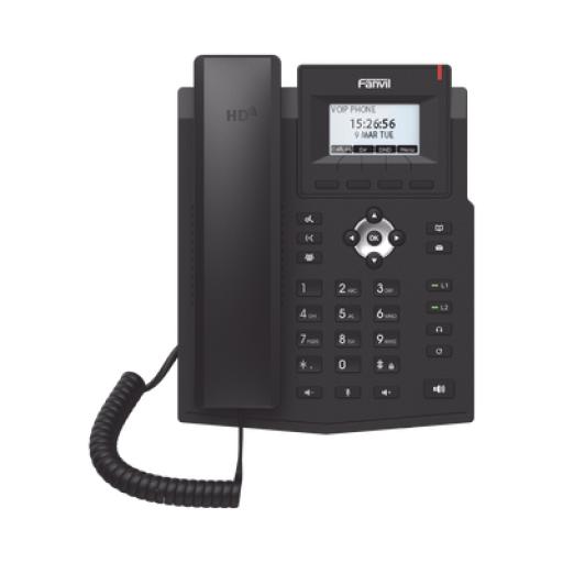 [FANVIL_X3SGLITE] Fanvil Teléfono IP Gigabit empresarial para 2 líneas SIP con pantalla LCD, Opus y conferencia de 6 participantes, PoE.