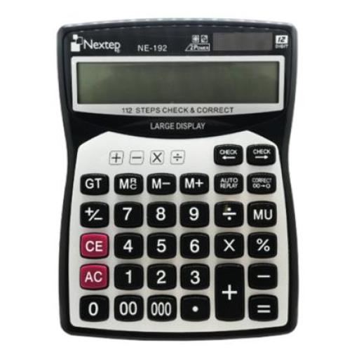 [NEXTEP_NE-192] Nextep Calculadora Nextep 12 Dígitos Pantalla Grande Escritorio Cubierta Metálica Batería/Solar