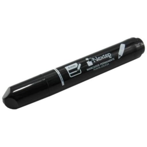 [NEXTEP_NE-074] Nextep Marcador Permanente Nextep Punta Gruesa Cincel 4mm Negro c/12 Pzas